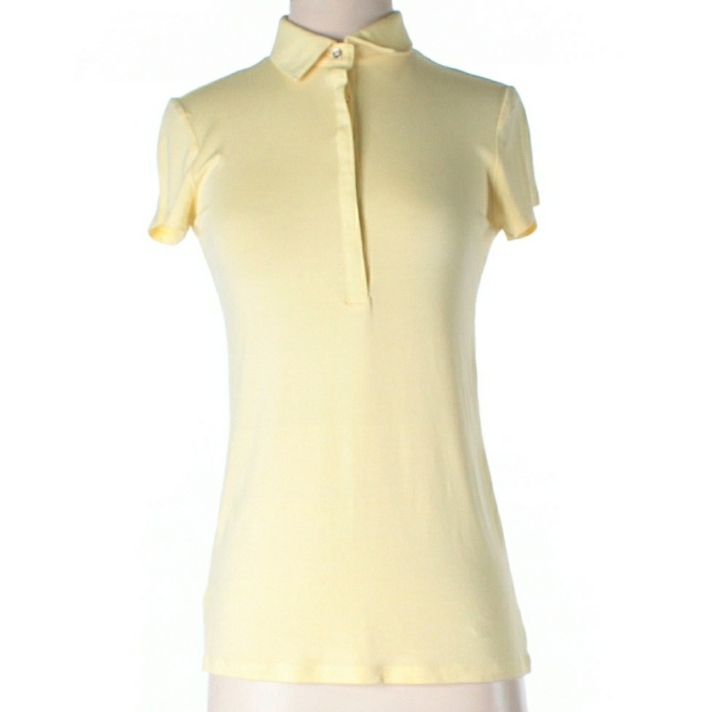Ann Taylor designer Yellow Short Sleeve Polo Shirt Top S